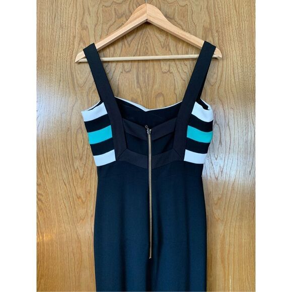 Roland Mouret Persian Double Stretch Crepe Gown Black, Mint, White Size 6 - Picture 10 of 12